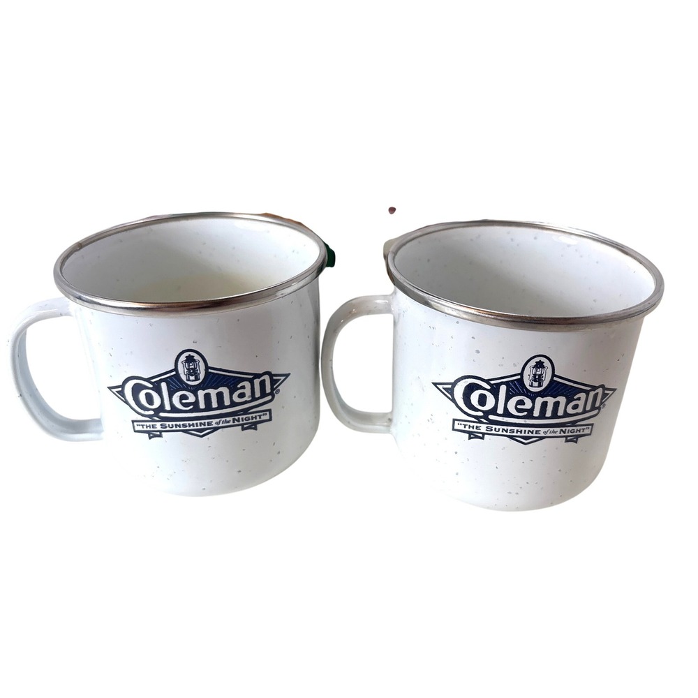 Coleman Enamel The Sunshine of the Night Mug Set of 2 White Model 815-495 Boxes